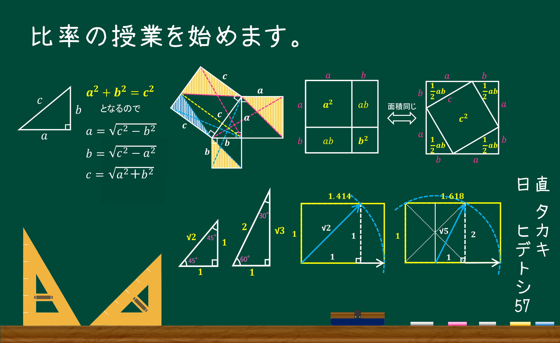比率の授業を始めます。 タカキ ヒデトシ57