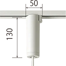 AC100Vペンダントライトのプラグ 幅50mm 高さ130mm